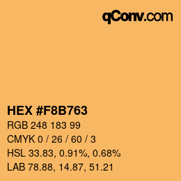 カラーコード: HEX #F8B763 | qconv.com