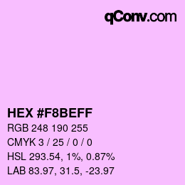 Color code: HEX #F8BEFF | qconv.com
