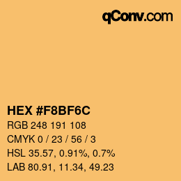 カラーコード: HEX #F8BF6C | qconv.com