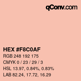 Color code: HEX #F8C0AF | qconv.com