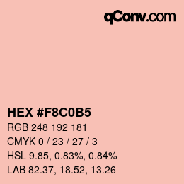 カラーコード: HEX #F8C0B5 | qconv.com