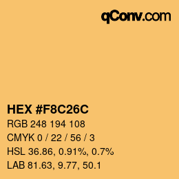 Color code: HEX #F8C26C | qconv.com