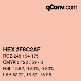 Color code: HEX #F8C2AF | qconv.com