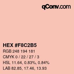 カラーコード: HEX #F8C2B5 | qconv.com