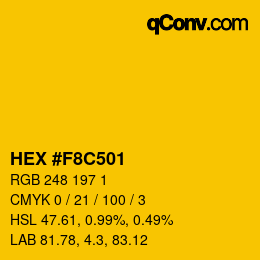 Color code: HEX #F8C501 | qconv.com
