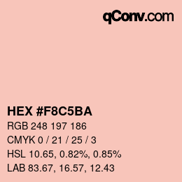 颜色代码: HEX #F8C5BA | qconv.com