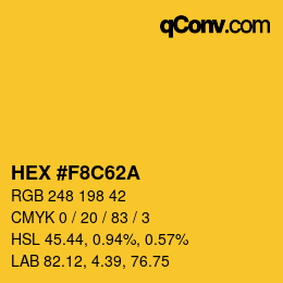 Color code: HEX #F8C62A | qconv.com
