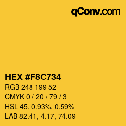 Color code: HEX #F8C734 | qconv.com