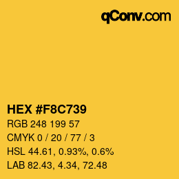 Color code: HEX #F8C739 | qconv.com