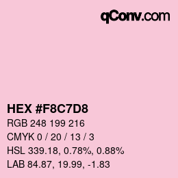 Color code: HEX #F8C7D8 | qconv.com