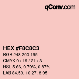 Color code: HEX #F8C8C3 | qconv.com