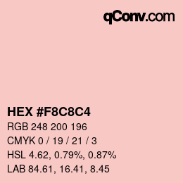 Color code: HEX #F8C8C4 | qconv.com