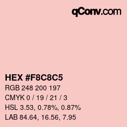 Color code: HEX #F8C8C5 | qconv.com