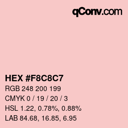 Color code: HEX #F8C8C7 | qconv.com