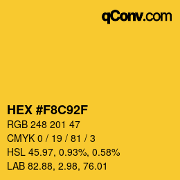Color code: HEX #F8C92F | qconv.com