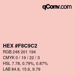 カラーコード: HEX #F8C9C2 | qconv.com