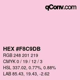 カラーコード: HEX #F8C9DB | qconv.com