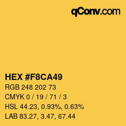 カラーコード: HEX #F8CA49 | qconv.com