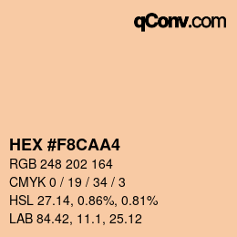 Color code: HEX #F8CAA4 | qconv.com