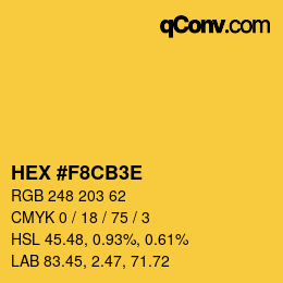 カラーコード: HEX #F8CB3E | qconv.com
