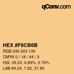 カラーコード: HEX #F8CB8B | qconv.com