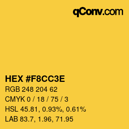 Color code: HEX #F8CC3E | qconv.com
