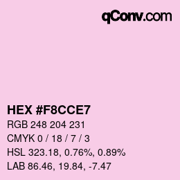 Color code: HEX #F8CCE7 | qconv.com