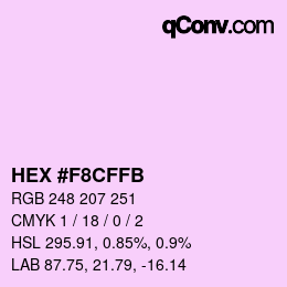 Color code: HEX #F8CFFB | qconv.com