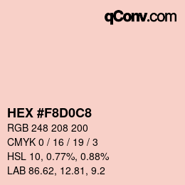 カラーコード: HEX #F8D0C8 | qconv.com