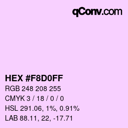 Color code: HEX #F8D0FF | qconv.com