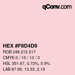 Color code: HEX #F8D4D9 | qconv.com