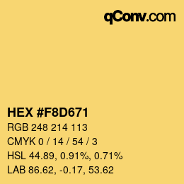 カラーコード: HEX #F8D671 | qconv.com