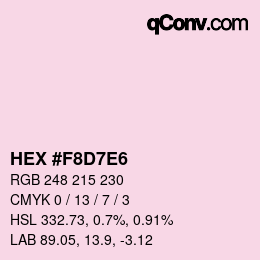 Color code: HEX #F8D7E6 | qconv.com