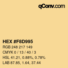 Color code: HEX #F8D995 | qconv.com