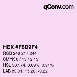 カラーコード: HEX #F8D9F4 | qconv.com