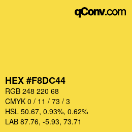 Color code: HEX #F8DC44 | qconv.com