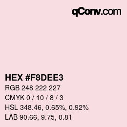 Color code: HEX #F8DEE3 | qconv.com