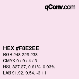 Color code: HEX #F8E2EE | qconv.com