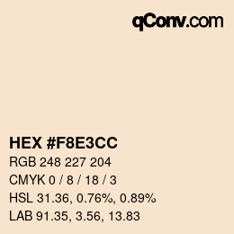 Farbcode: HEX #F8E3CC | qconv.com