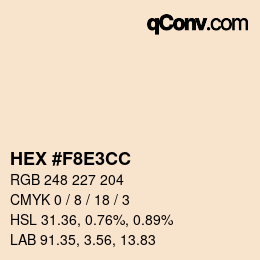 カラーコード: HEX #f8e3cc | qconv.com
