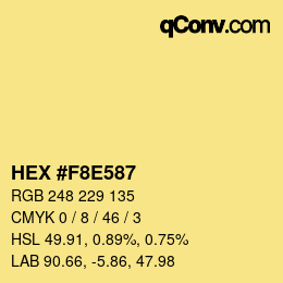 Color code: HEX #F8E587 | qconv.com