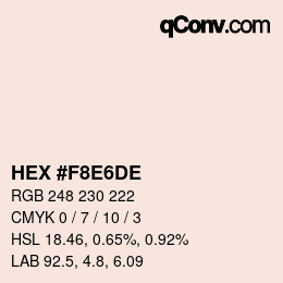 カラーコード: HEX #F8E6DE | qconv.com