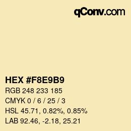 Farbcode: HEX #F8E9B9 | qconv.com