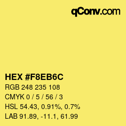 Color code: HEX #F8EB6C | qconv.com