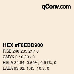 Farbcode: HEX #F8EBD900 | qconv.com