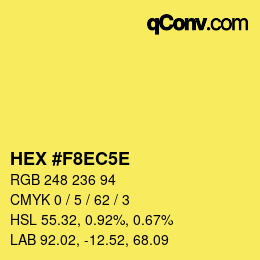 Farbcode: HEX #F8EC5E | qconv.com