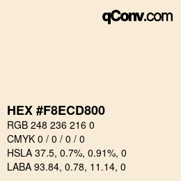 カラーコード: HEX #F8ECD800 | qconv.com