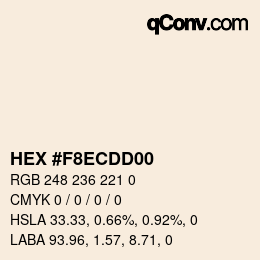 Color code: HEX #F8ECDD00 | qconv.com