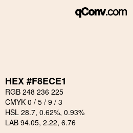 Color code: HEX #F8ECE1 | qconv.com
