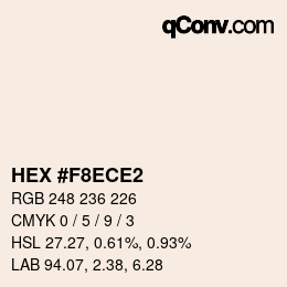 Color code: HEX #F8ECE2 | qconv.com